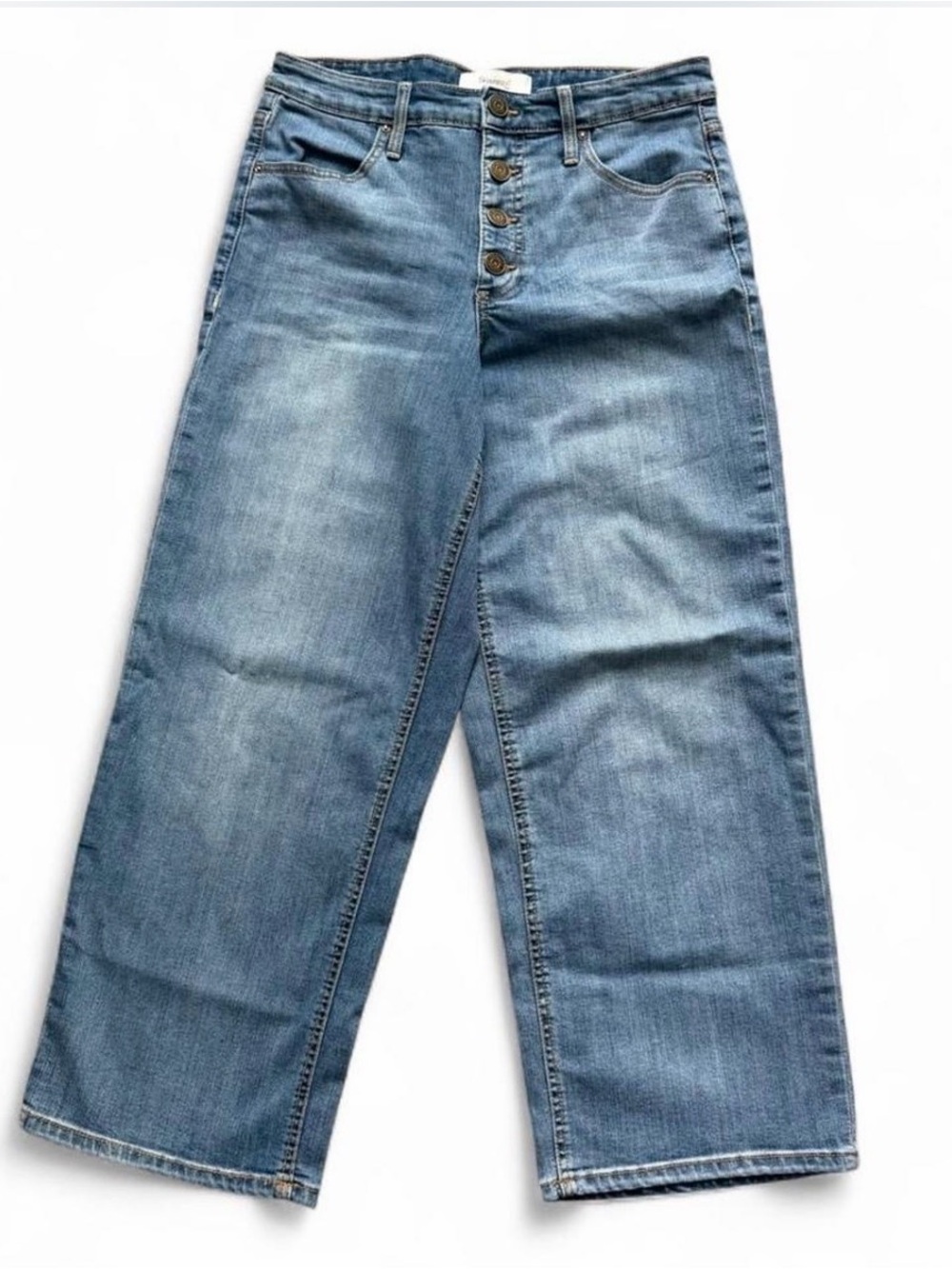 Women's Wide Leg Denim Jeans Sz 4/27 Coastal Beach Casual Minimalist Preppy